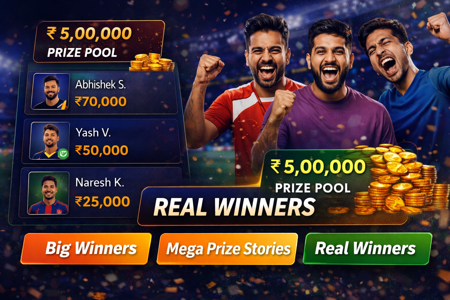Come Cric Zone fantasy cricket result notes